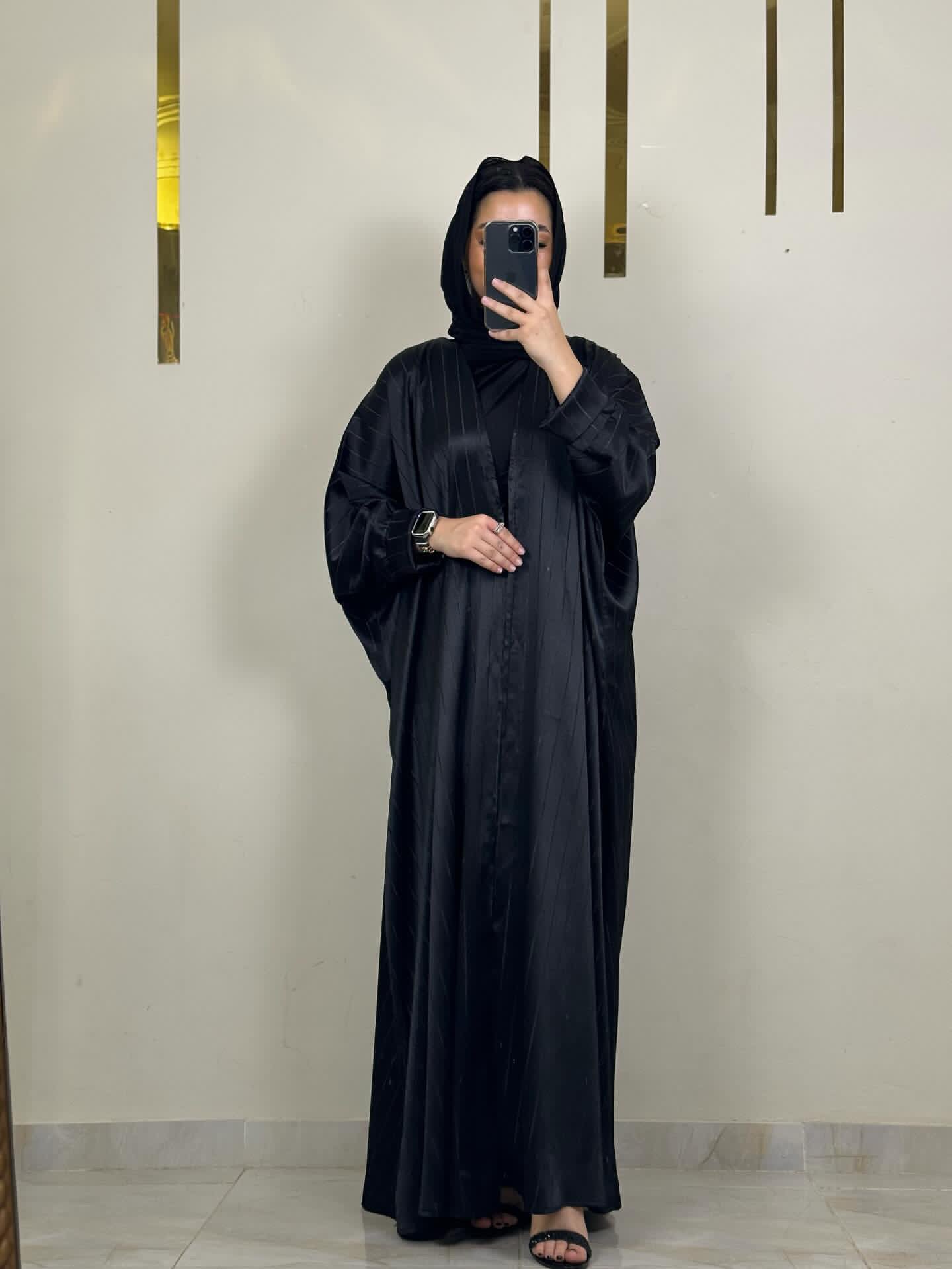 Open silk abaya