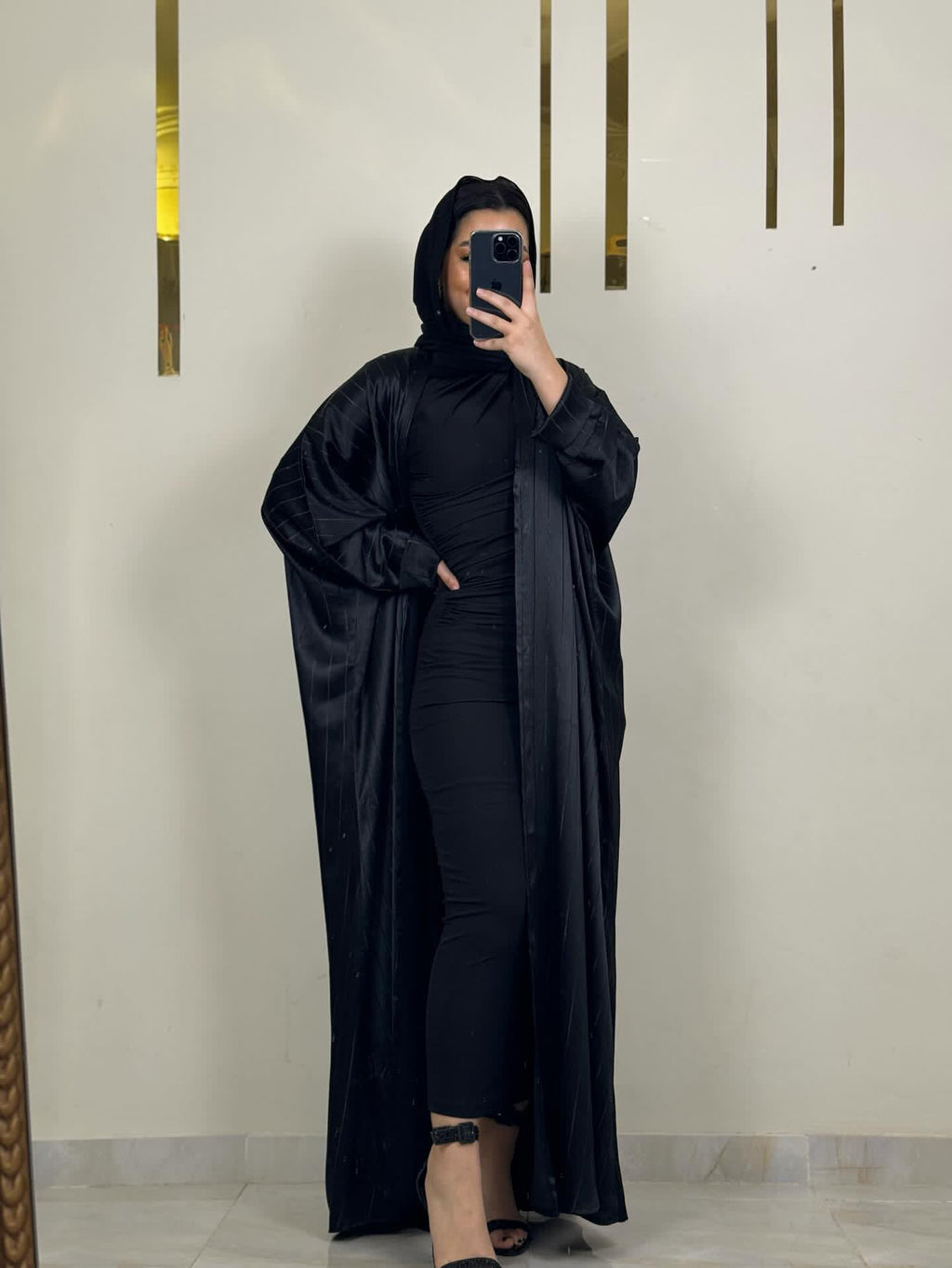 Open silk abaya