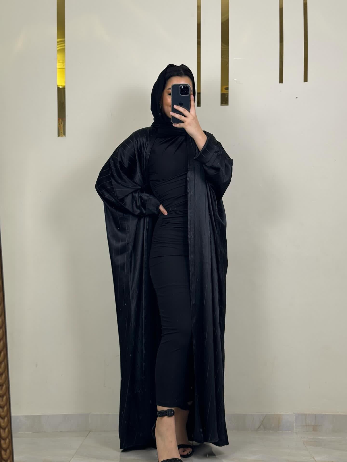 Open silk abaya