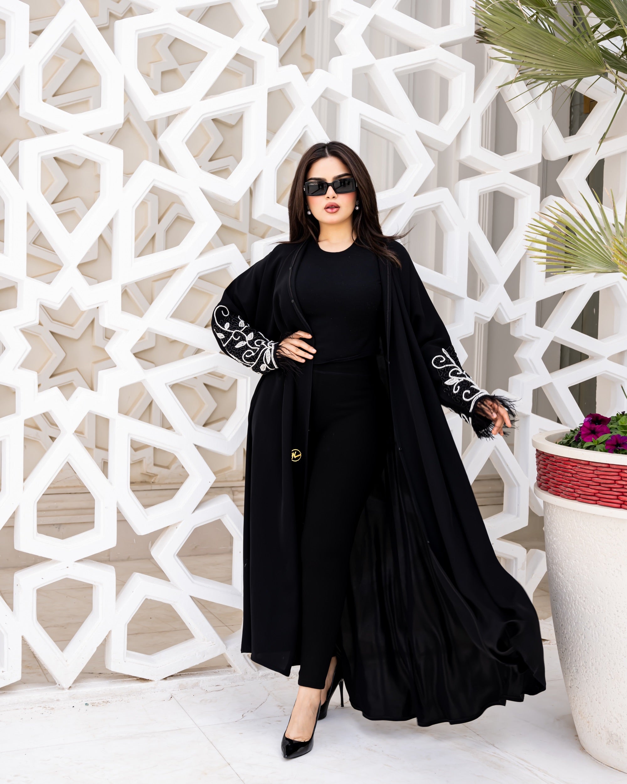 Silver abaya