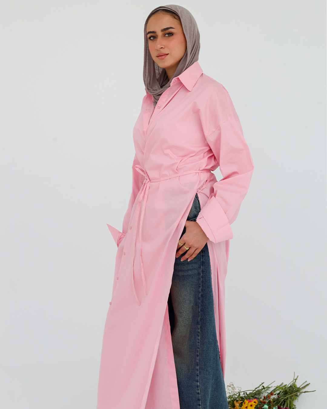 The Wrap Shirt - Baby Pink