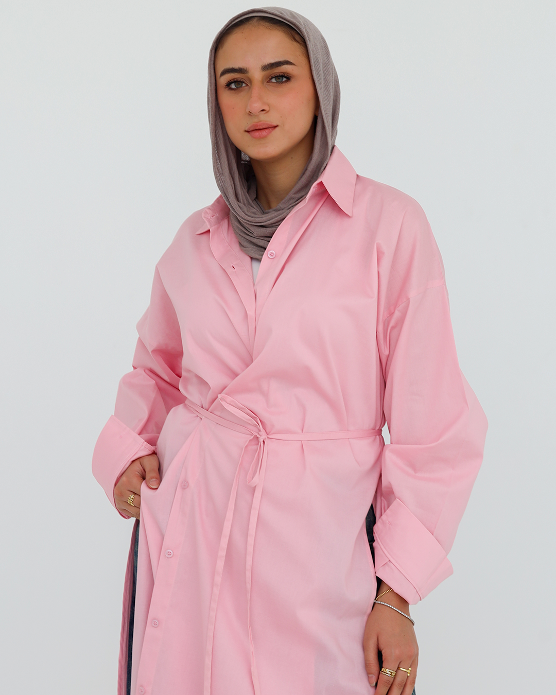 The Wrap Shirt - Baby Pink