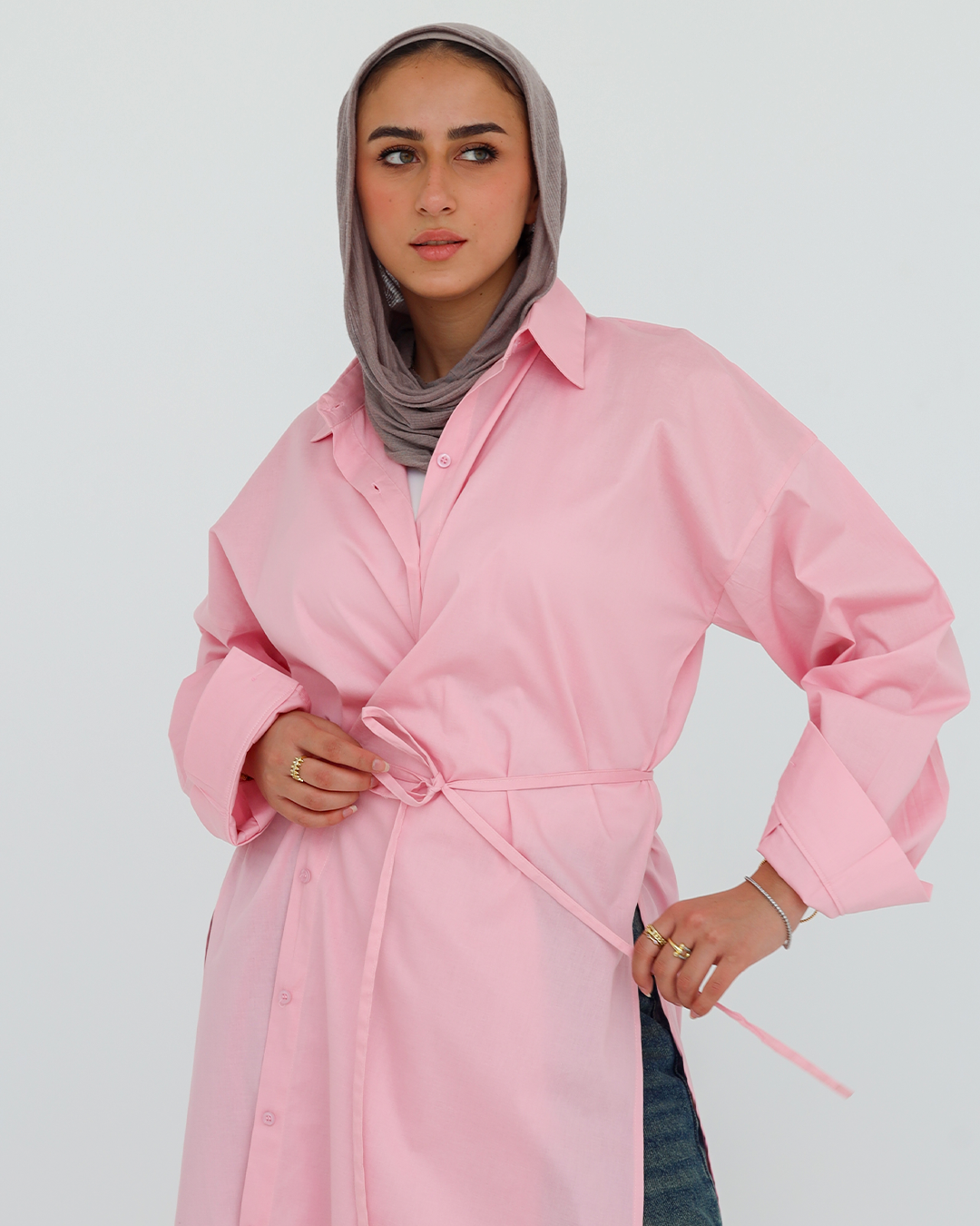 The Wrap Shirt - Baby Pink