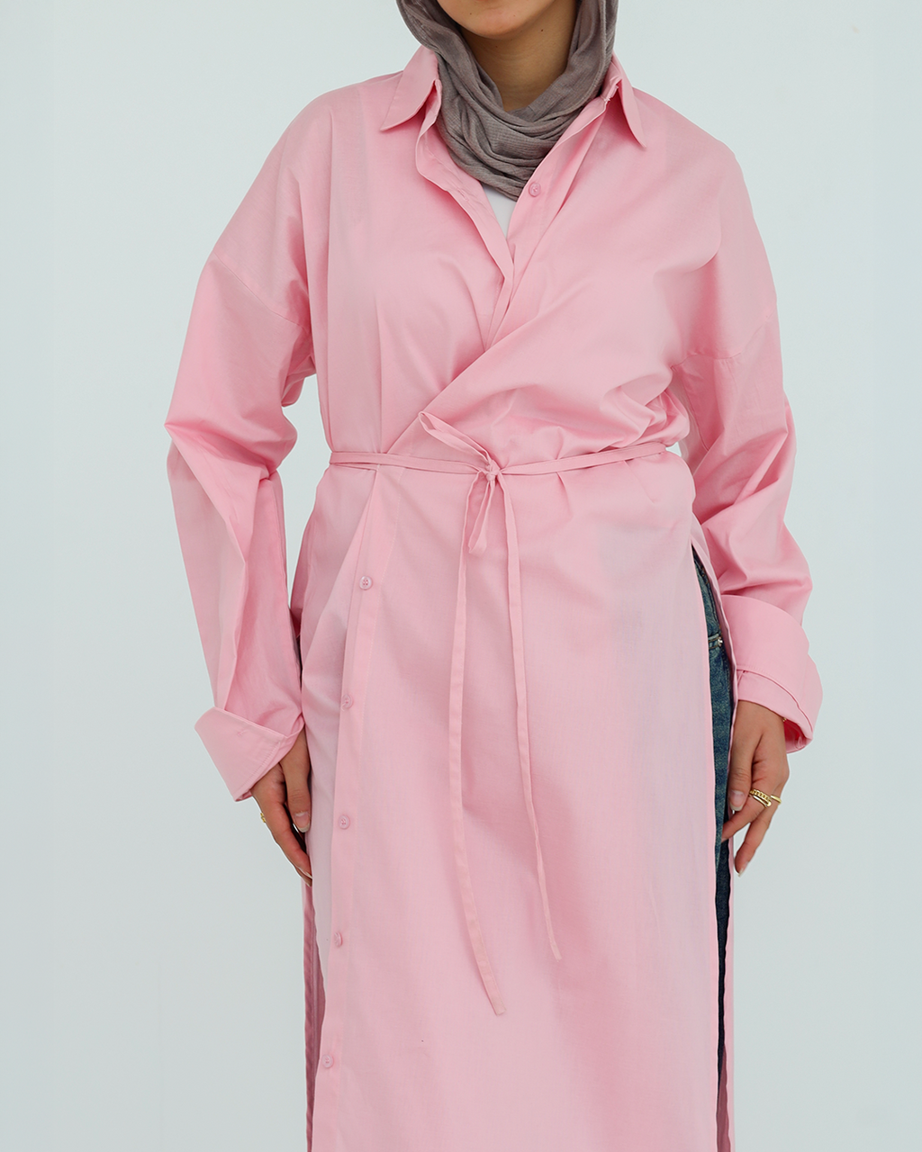 The Wrap Shirt - Baby Pink