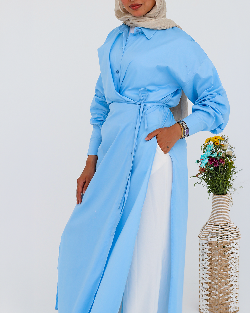 The Wrap Shirt - Baby Blue